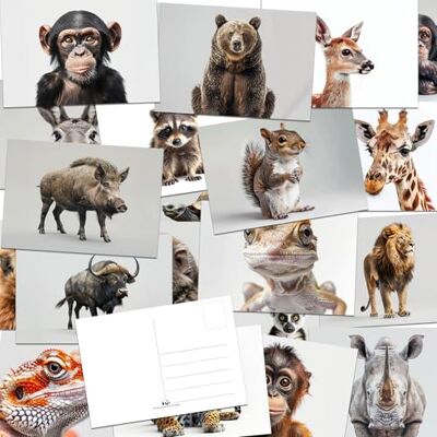 Panda 64 cartes postales d'animaux sur fond isolé qui attirent l'attention sur les animaux - Publicité Panda 64 cartes postales d'animaux sur fond isolé qui attirent l'attention sur les animaux - Publicité