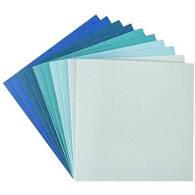 ideen mit herz Lot de cartes de vœux 10 cartes colorées avec 10 enveloppes blanches aspect lin noble vierge neutre (Tons menthe et bleu, 11 x 11 cm) - Publicité ideen mit herz Lot de cartes de vœux 10 cartes colorées avec 10 enveloppes blanches aspect lin noble vierge neutre (Tons menthe et bleu, 11 x 11 cm) - Publicité