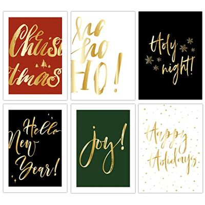 Papierdrachen Ensemble de cartes de Noël 12 cartes postales de Noël créées avec amour impression artistique pour envoyer, décorer des paquets et collectionner carte de vœux Big Words lot de 20 - Publicité Papierdrachen Ensemble de cartes de Noël 12 cartes postales de Noël créées avec amour impression artistique pour envoyer, décorer des paquets et collectionner carte de vœux Big Words lot de 20 - Publicité