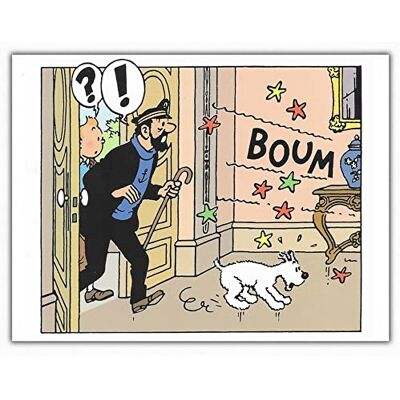 Tintin Carte postale double Moulinsart , Haddock et Milou Boum !! (17,5x12,5cm) - Publicité Tintin Carte postale double Moulinsart , Haddock et Milou Boum !! (17,5x12,5cm) - Publicité