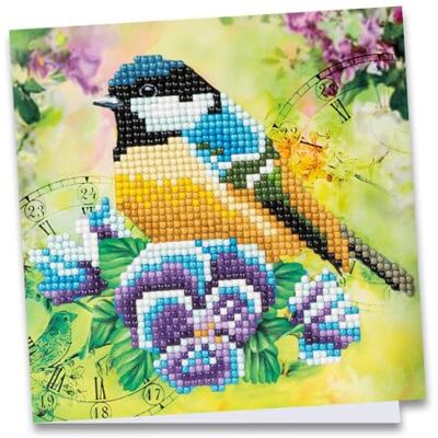 ideen mit herz Carte de vœux Diamond Painting 16 x 16 cm 370 g/m² Avec enveloppe et outils (oiseaux et fleurs 01) - Publicité ideen mit herz Carte de vœux Diamond Painting 16 x 16 cm 370 g/m² Avec enveloppe et outils (oiseaux et fleurs 01) - Publicité