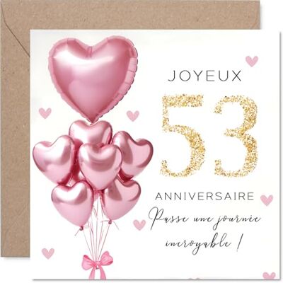 Stuff4 Douce Carte d'Anniversaire 53 Ans, Ambiance Festive et Joyeuse - Publicité Stuff4 Douce Carte d'Anniversaire 53 Ans, Ambiance Festive et Joyeuse - Publicité