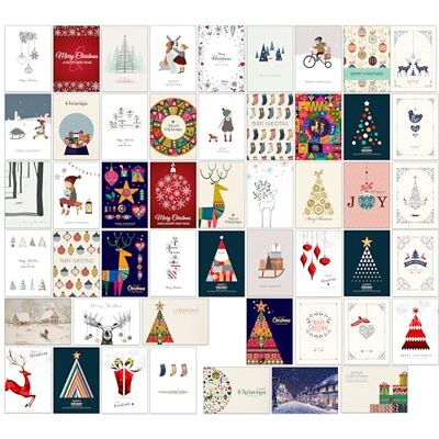 Panda 50 cartes de Noël les plus populaires avec 50 designs différents avec enveloppes en papier kraft recyclé Mélange 50CC - Publicité Panda 50 cartes de Noël les plus populaires avec 50 designs différents avec enveloppes en papier kraft recyclé Mélange 50CC - Publicité