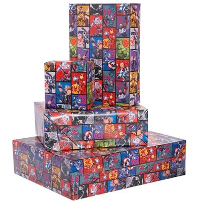 UK Greetings Lot de 6 feuilles et étiquettes d'emballage pour garçons/enfants Ensemble d'emballage cadeau Anniversaires/mariages/fête des pères Motif Marvel Avengers 49 x 69 cm - Publicité UK Greetings Lot de 6 feuilles et étiquettes d'emballage pour garçons/enfants Ensemble d'emballage cadeau Anniversaires/mariages/fête des pères Motif Marvel Avengers 49 x 69 cm - Publicité