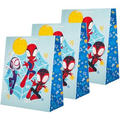 Hallmark Lot de 3 grands sacs cadeaux Spiderman, anniversaire, Noël, enfants, bleu - Publicité Hallmark Lot de 3 grands sacs cadeaux Spiderman, anniversaire, Noël, enfants, bleu - Publicité