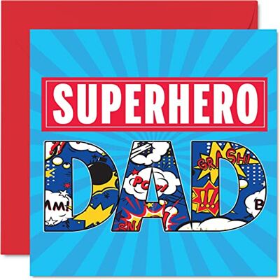 Stuff4 Cartes d'anniversaire de super-héros pour papa, cadeaux pour papa Carte d'anniversaire de la part de son fils et de sa fille, 145 mm x 145 mm, cartes de vœux pour la fête des pères, père - Publicité Stuff4 Cartes d'anniversaire de super-héros pour papa, cadeaux pour papa Carte d'anniversaire de la part de son fils et de sa fille, 145 mm x 145 mm, cartes de vœux pour la fête des pères, père - Publicité
