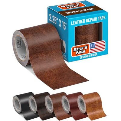 MATCH 'N PATCH Match N Patch Ruban de réparation Effet cuir marron réaliste - Publicité MATCH 'N PATCH Match N Patch Ruban de réparation Effet cuir marron réaliste - Publicité