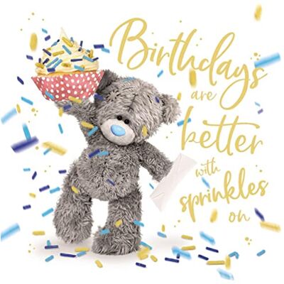Me To You Bear Carte d'anniversaire holographique 3D étincelante - Publicité Me To You Bear Carte d'anniversaire holographique 3D étincelante - Publicité