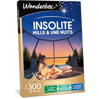 WONDERBOX Coffret Cadeau Mille et Une Nuits Insolites pour 2 pers. 1 à 2 nuits avec ou sans petit déjeuner, dîner ou activité détente Plus de 300 séjours Cabane, bulle, tipi, roulotte - Publicité WONDERBOX Coffret Cadeau Mille et Une Nuits Insolites pour 2 pers. 1 à 2 nuits avec ou sans petit déjeuner, dîner ou activité détente Plus de 300 séjours Cabane, bulle, tipi, roulotte - Publicité