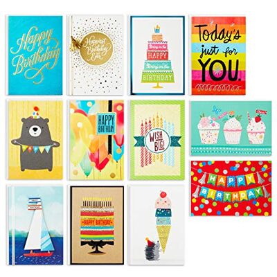 Hallmark Assortiment de cartes d'anniversaire, 12 cartes avec enveloppes (pack de recharge de qualité supérieure) - Publicité Hallmark Assortiment de cartes d'anniversaire, 12 cartes avec enveloppes (pack de recharge de qualité supérieure) - Publicité