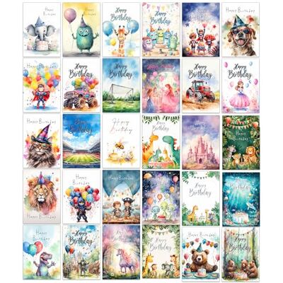 Panda 30 différentes cartes d'anniversaire pour enfants assorties, lumineuses et amusantes, avec enveloppes (enfants) - Publicité Panda 30 différentes cartes d'anniversaire pour enfants assorties, lumineuses et amusantes, avec enveloppes (enfants) - Publicité