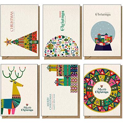 Panda Lot de 48 cartes de Noël recyclées, respectueuses de l'environnement, de style scandinave - Publicité Panda Lot de 48 cartes de Noël recyclées, respectueuses de l'environnement, de style scandinave - Publicité