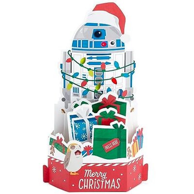 Hallmark Carte de Noël Pop Up 3D Star Wars R2D2 en papier musical - Publicité Hallmark Carte de Noël Pop Up 3D Star Wars R2D2 en papier musical - Publicité