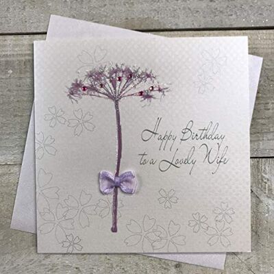 White Cotton Cards Carte Anniversaire Inscription Happy Birthday to A Lovely Wife Motif Pissenlit Blanc - Publicité White Cotton Cards Carte Anniversaire Inscription Happy Birthday to A Lovely Wife Motif Pissenlit Blanc - Publicité