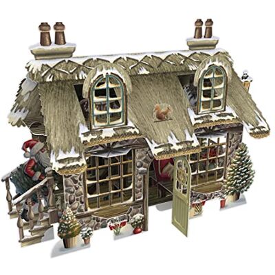 X3D031 Carte de Noël pop-up 3D Motif chalet de Noël 155 mm x 155 m - Publicité X3D031 Carte de Noël pop-up 3D Motif chalet de Noël 155 mm x 155 m - Publicité