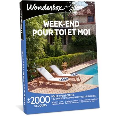 WONDERBOX Coffret Cadeau Week-End pour Toi et Moi pour 2 pers. 1 à 2 nuits avec ou sans petit déjeuner Plus de 2000 séjours Hôtel 3* ou 4*, château, manoir, cabane, roulotte - Publicité WONDERBOX Coffret Cadeau Week-End pour Toi et Moi pour 2 pers. 1 à 2 nuits avec ou sans petit déjeuner Plus de 2000 séjours Hôtel 3* ou 4*, château, manoir, cabane, roulotte - Publicité