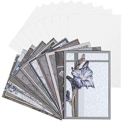 ideen mit herz Lot de cartes de vœux avec enveloppes 10 cartes à motifs vierges colorées neutres Idéal pour les félicitations pour l'anniversaire, le mariage, etc. Format B6 (fleurs de - Publicité ideen mit herz Lot de cartes de vœux avec enveloppes 10 cartes à motifs vierges colorées neutres Idéal pour les félicitations pour l'anniversaire, le mariage, etc. Format B6 (fleurs de - Publicité