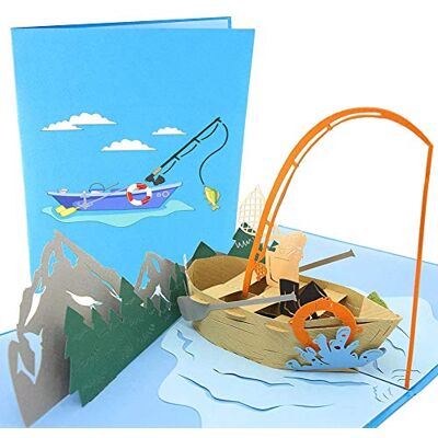 PopLife Bateau de pêche Carte Pop-Up pour Papa! 3D Joyeux Anniversaire Pop Up, Carte de fête des pères, Carte de retraite Se plie à plat pour l'envoi pour papa, pour mari, pour fils, pour patron - Publicité PopLife Bateau de pêche Carte Pop-Up pour Papa! 3D Joyeux Anniversaire Pop Up, Carte de fête des pères, Carte de retraite Se plie à plat pour l'envoi pour papa, pour mari, pour fils, pour patron - Publicité