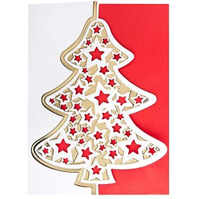 ideen mit herz Lot de 10 cartes de vœux de luxe avec motif sapin de Noël B6 250 g/m² Avec inserts et enveloppes - Publicité ideen mit herz Lot de 10 cartes de vœux de luxe avec motif sapin de Noël B6 250 g/m² Avec inserts et enveloppes - Publicité