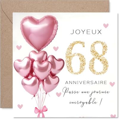 Stuff4 Douce Carte d'Anniversaire 68 Ans, Ambiance Festive et Pétillante - Publicité Stuff4 Douce Carte d'Anniversaire 68 Ans, Ambiance Festive et Pétillante - Publicité