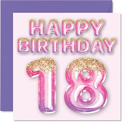 Stuff4 Carte d'anniversaire 18 ans pour femme - Publicité Stuff4 Carte d'anniversaire 18 ans pour femme - Publicité
