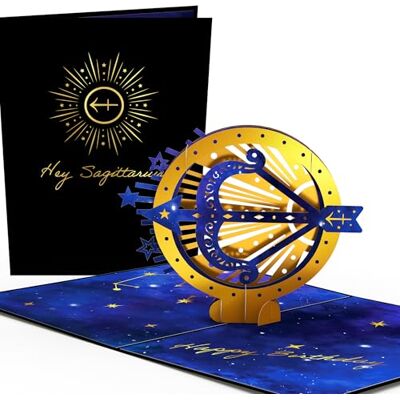 Lovepop ® Carte d'anniversaire avec signe du zodiaque Sagittaire 23.11-21.12 Carte pop-up 3D avec effet doré, enveloppe de qualité supérieure et compartiment caché - Publicité Lovepop ® Carte d'anniversaire avec signe du zodiaque Sagittaire 23.11-21.12 Carte pop-up 3D avec effet doré, enveloppe de qualité supérieure et compartiment caché - Publicité