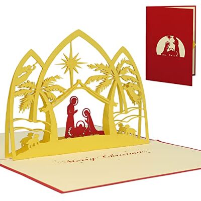 Lin PopUp 17150 N426 Carte de Noël pop-up 3D Motif crèche de Noël - Publicité Lin PopUp 17150 N426 Carte de Noël pop-up 3D Motif crèche de Noël - Publicité