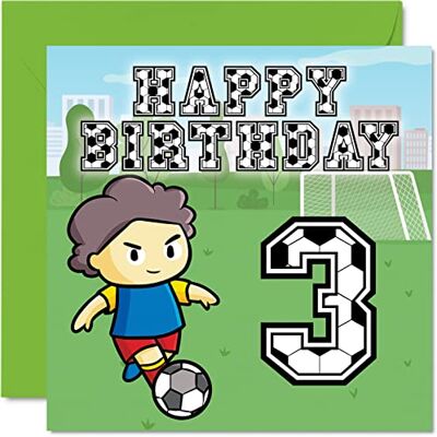 Stuff4 Carte d'anniversaire 3 ans pour garçon fan de football carte d'anniversaire pour garçon de 3 ans carte de vœux pour lui carte de vœux pour fils frère petitfils neveu cousin troisième anniversaire - Publicité Stuff4 Carte d'anniversaire 3 ans pour garçon fan de football carte d'anniversaire pour garçon de 3 ans carte de vœux pour lui carte de vœux pour fils frère petitfils neveu cousin troisième anniversaire - Publicité