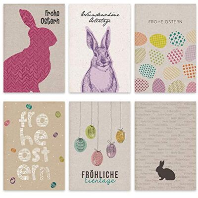 Papierdrachen Set de cartes de Pâques papier d'emballage 12 adorables cartes postales de Pâques Set de cartes de vœux 2 - Publicité Papierdrachen Set de cartes de Pâques papier d'emballage 12 adorables cartes postales de Pâques Set de cartes de vœux 2 - Publicité