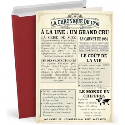 Panda Carte Anniversaire 70 Ans 1956 en Français Format A5 avec Enveloppe Rouge, Carte Vintage Style Journal Rétro avec Faits Actualités Musique Cinéma Sport et Souvenirs de l’Année de Naissance (1956) - Publicité Panda Carte Anniversaire 70 Ans 1956 en Français Format A5 avec Enveloppe Rouge, Carte Vintage Style Journal Rétro avec Faits Actualités Musique Cinéma Sport et Souvenirs de l’Année de Naissance (1956) - Publicité