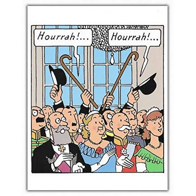 Tintin Carte postale double Moulinsart, Hourrah !! (12,5x17,5cm) - Publicité Tintin Carte postale double Moulinsart, Hourrah !! (12,5x17,5cm) - Publicité