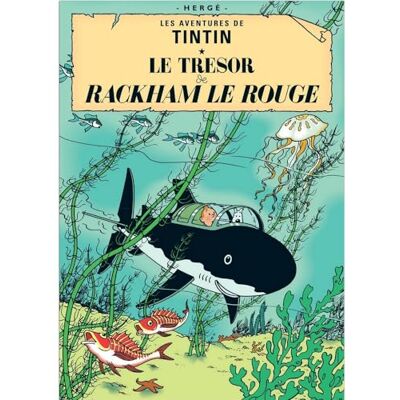 Tintin Carte postale album de : Le trésor de Rackham le Rouge 30080 (15x10cm - Publicité Tintin Carte postale album de : Le trésor de Rackham le Rouge 30080 (15x10cm - Publicité