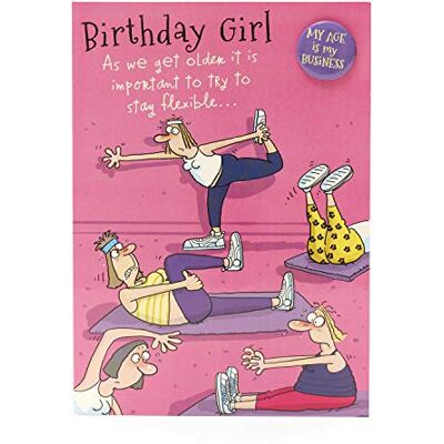 UK Greetings Carte d'anniversaire pour elle/amie Motif yoga Jaune 127 x 178 mm - Publicité UK Greetings Carte d'anniversaire pour elle/amie Motif yoga Jaune 127 x 178 mm - Publicité