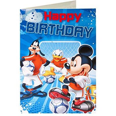Disney Mickey Mouse Goofy Donald Canard Football Carte d'anniversaire Inscription Happy Birthday - Publicité Disney Mickey Mouse Goofy Donald Canard Football Carte d'anniversaire Inscription Happy Birthday - Publicité