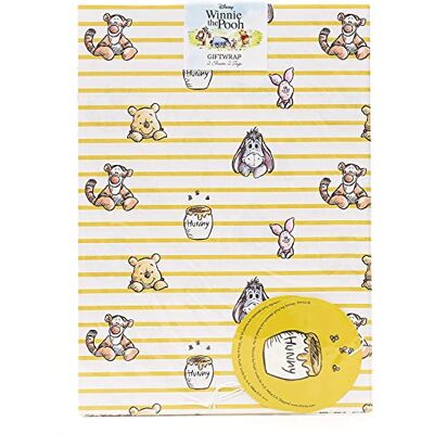 UK Greetings Papier cadeau d'anniversaire pour enfants – Feuilles de papier d'emballage pour enfants, papier d'emballage d'anniversaire Winnie l'ourson – 2 feuilles et 2 étiquettes - Publicité UK Greetings Papier cadeau d'anniversaire pour enfants – Feuilles de papier d'emballage pour enfants, papier d'emballage d'anniversaire Winnie l'ourson – 2 feuilles et 2 étiquettes - Publicité