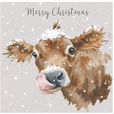 Wrendale Designs Lot de 8 cartes de Noël Motif vache - Publicité Wrendale Designs Lot de 8 cartes de Noël Motif vache - Publicité
