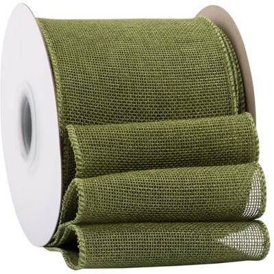 Ribbonitlux Ruban en toile de jute moss avec fil, 100mm x 18 mètres, bord filaire pour emballage cadeau, grand nœud, couronne et décoration de sapin de Noël - Publicité Ribbonitlux Ruban en toile de jute moss avec fil, 100mm x 18 mètres, bord filaire pour emballage cadeau, grand nœud, couronne et décoration de sapin de Noël - Publicité