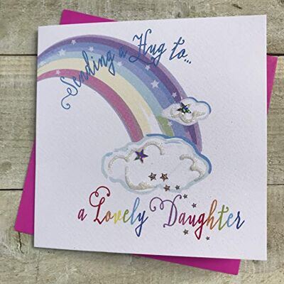 White Cotton Cards DT197 Carte « Sending a hug to a lovely daughter » - Publicité White Cotton Cards DT197 Carte « Sending a hug to a lovely daughter » - Publicité