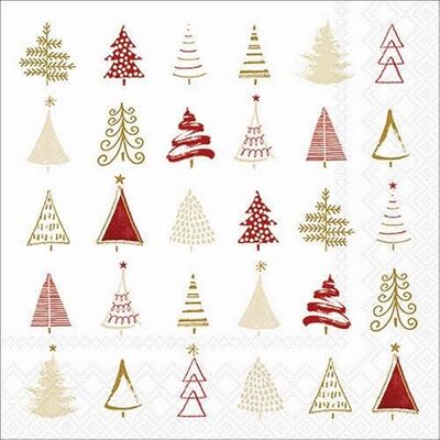 Ambiente Lot de 20 serviettes d'hiver modernes en forme d'arbre rouge et doré Idéales comme décoration de table Serviettes en papier avec motif Convient également pour le découpage et la technique des - Publicité Ambiente Lot de 20 serviettes d'hiver modernes en forme d'arbre rouge et doré Idéales comme décoration de table Serviettes en papier avec motif Convient également pour le découpage et la technique des - Publicité