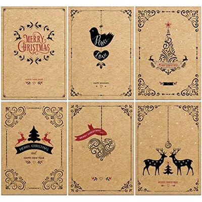 Panda : 36 cartes de Noël marron recyclées et modernes - Publicité Panda : 36 cartes de Noël marron recyclées et modernes - Publicité