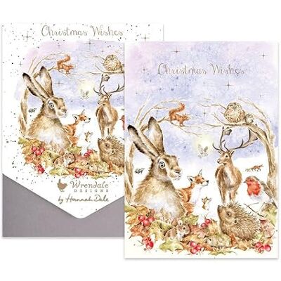 Wrendale Designs Lot de 8 cartes de Noël Motif animaux de la forêt - Publicité Wrendale Designs Lot de 8 cartes de Noël Motif animaux de la forêt - Publicité