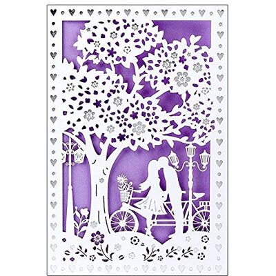 ideen mit herz Carte de mariage 12 x 18 cm Avec insert coloré et enveloppe Carte de vœux pour mariage Motif : couple qui s'embrassent à vélo (design 2) - Publicité ideen mit herz Carte de mariage 12 x 18 cm Avec insert coloré et enveloppe Carte de vœux pour mariage Motif : couple qui s'embrassent à vélo (design 2) - Publicité