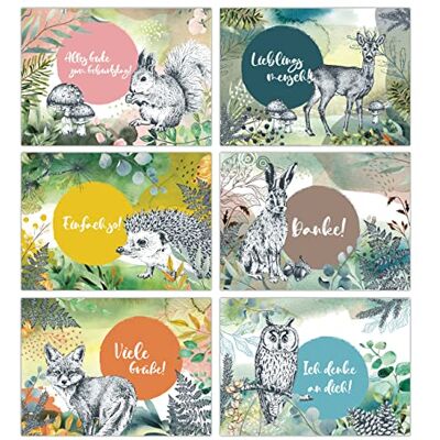 Papierdrachen Lot de 6 cartes postales de qualité supérieure Pour envoyer et offrir Anniversaire Merci Carte de vœux Design élégant de qualité supérieure sur carton taillé en bois Lot de 14 - Publicité Papierdrachen Lot de 6 cartes postales de qualité supérieure Pour envoyer et offrir Anniversaire Merci Carte de vœux Design élégant de qualité supérieure sur carton taillé en bois Lot de 14 - Publicité