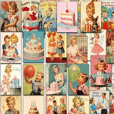 Panda Lot de 36 cartes de fête d'anniversaire amusantes et rétro – Cartes de félicitations et de vœux pour l'anniversaire – Cartes Happy Birthday dans un lot de cartes postales - Publicité Panda Lot de 36 cartes de fête d'anniversaire amusantes et rétro – Cartes de félicitations et de vœux pour l'anniversaire – Cartes Happy Birthday dans un lot de cartes postales - Publicité