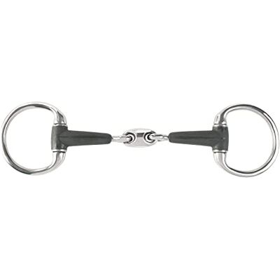 HORZE Mors de Filet Double Brisure Caoutchouc à Olives, Noir, 115 - Publicité HORZE Mors de Filet Double Brisure Caoutchouc à Olives, Noir, 115 - Publicité