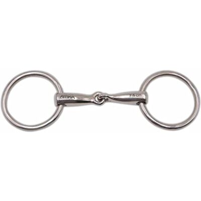 AMKA Mors d'eau pour poney Épaisseur : 12 mm Anneaux : 50 mm 7,5 8,5 9,5 10,9 - Publicité AMKA Mors d'eau pour poney Épaisseur : 12 mm Anneaux : 50 mm 7,5 8,5 9,5 10,9 - Publicité