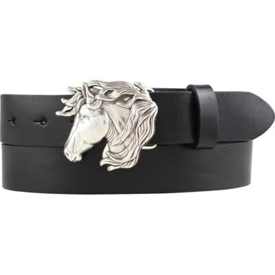 BELTINGER Ceinture pour cavalier avec boucle de ceinture tête de cheval en cuir de vache pleine fleur 3 cm Ceinture cavalier 30mm pour culotte d'équitation Ceinture cavalière Noir 100cm - Publicité BELTINGER Ceinture pour cavalier avec boucle de ceinture tête de cheval en cuir de vache pleine fleur 3 cm Ceinture cavalier 30mm pour culotte d'équitation Ceinture cavalière Noir 100cm - Publicité