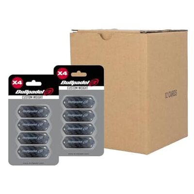Bullpadel Boîte 12 Pièces Blister (4 Pièces) Protecteur Custom Weight Black - Publicité Bullpadel Boîte 12 Pièces Blister (4 Pièces) Protecteur Custom Weight Black - Publicité