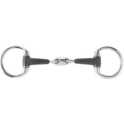 HORZE Mors de Filet Double Brisure Caoutchouc à Olives, Noir, 135 - Publicité HORZE Mors de Filet Double Brisure Caoutchouc à Olives, Noir, 135 - Publicité