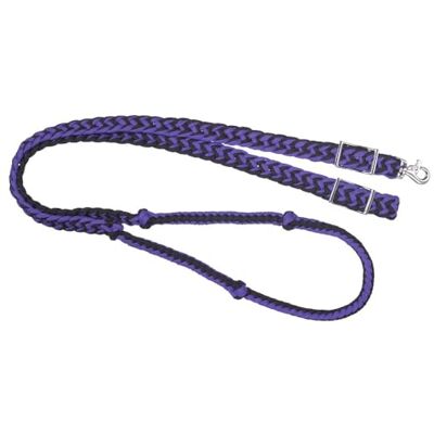 Tough 1 Rênes de Corde nouée, Violet/Noir - Publicité Tough 1 Rênes de Corde nouée, Violet/Noir - Publicité